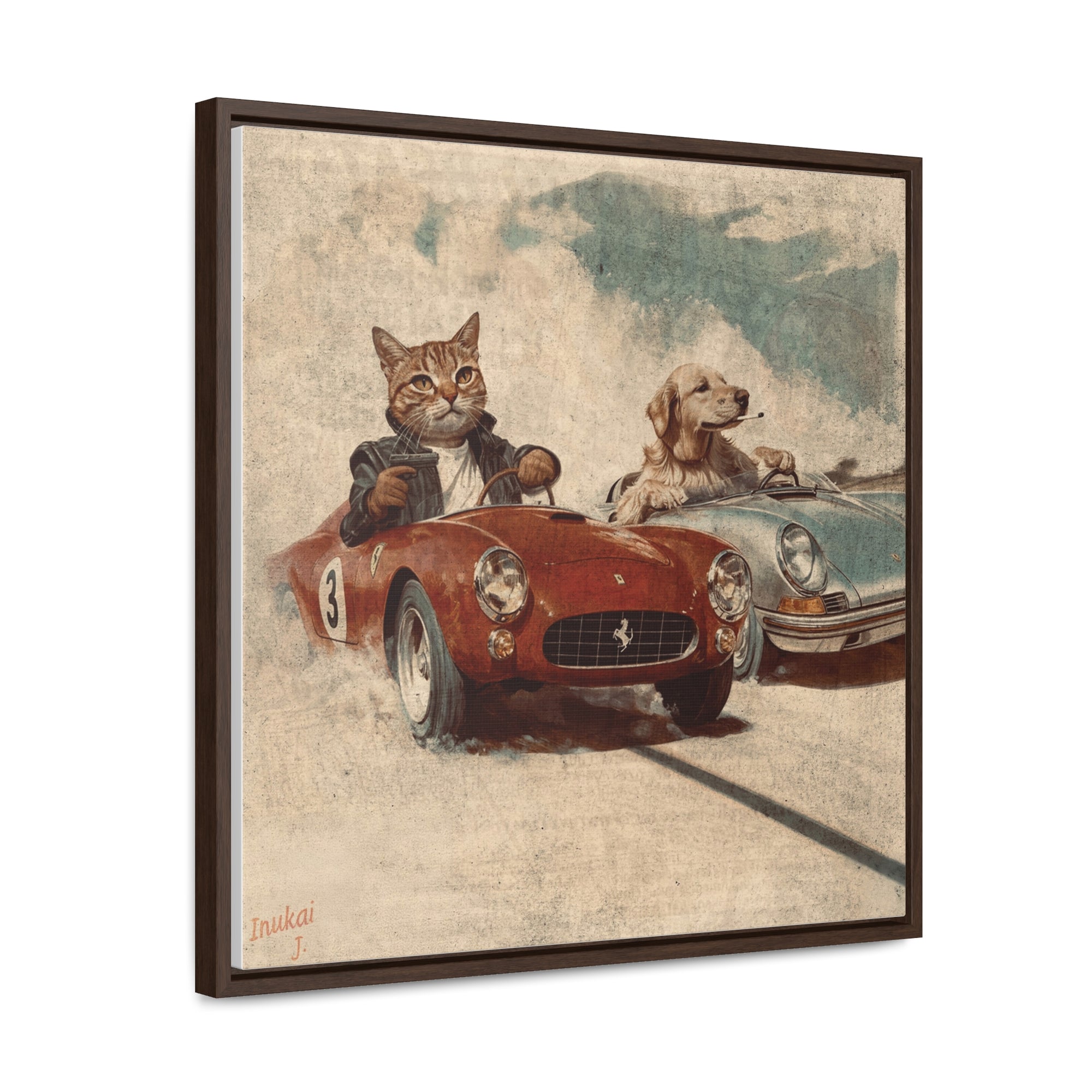 "Porsche v. Ferrari" Canvas Gallery Wrap