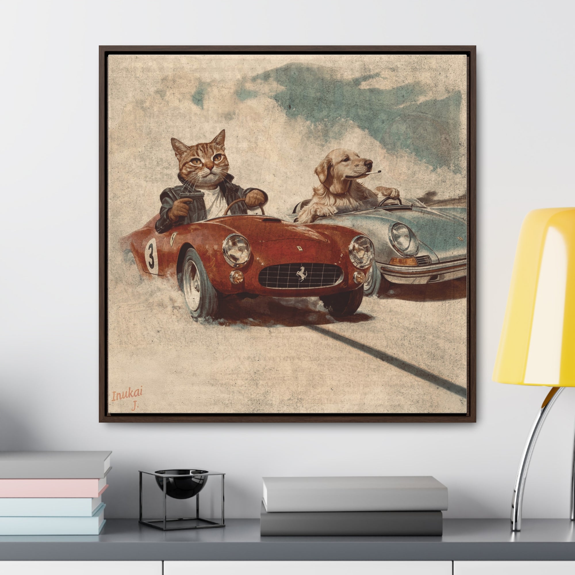 "Porsche v. Ferrari" Canvas Gallery Wrap