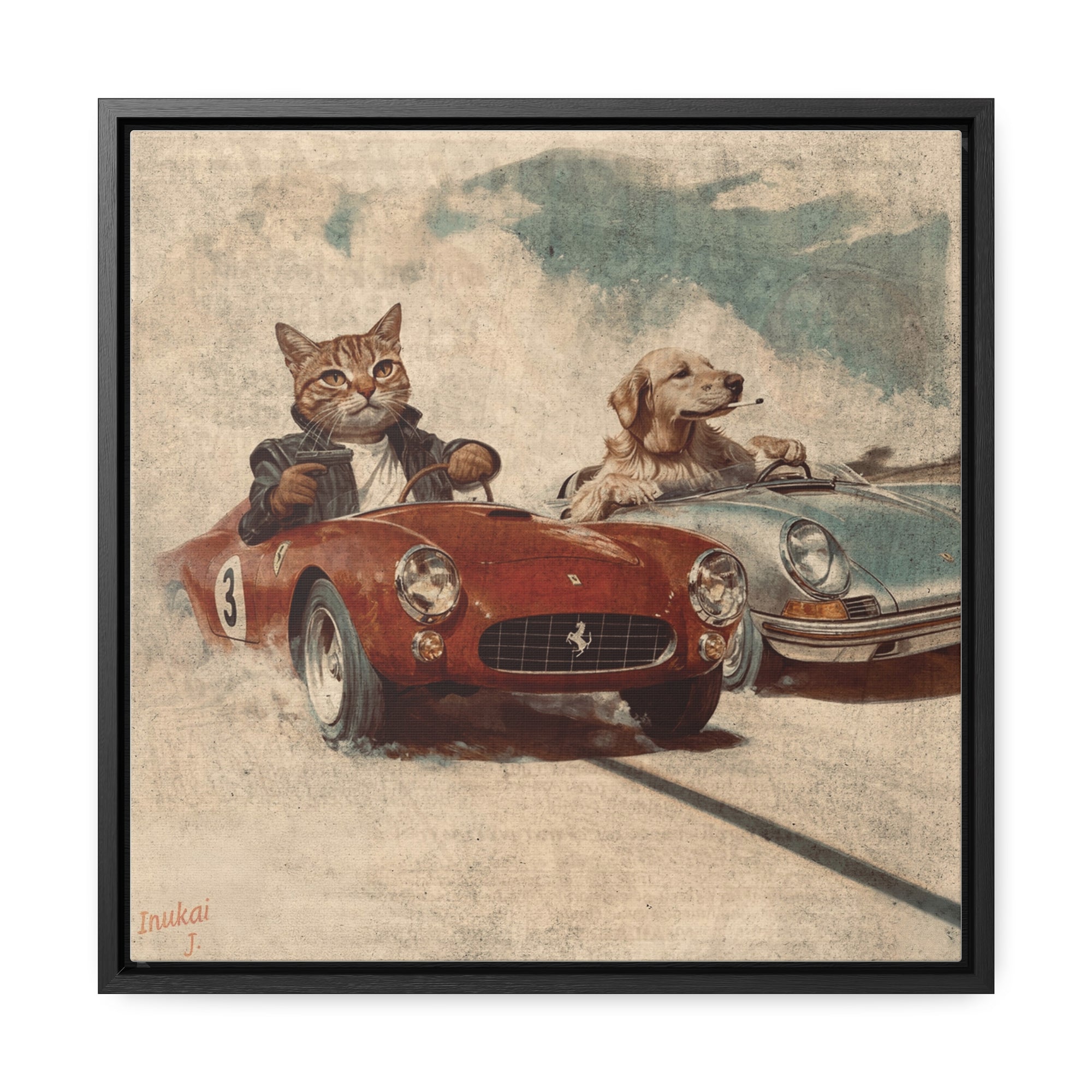 "Porsche v. Ferrari" Canvas Gallery Wrap