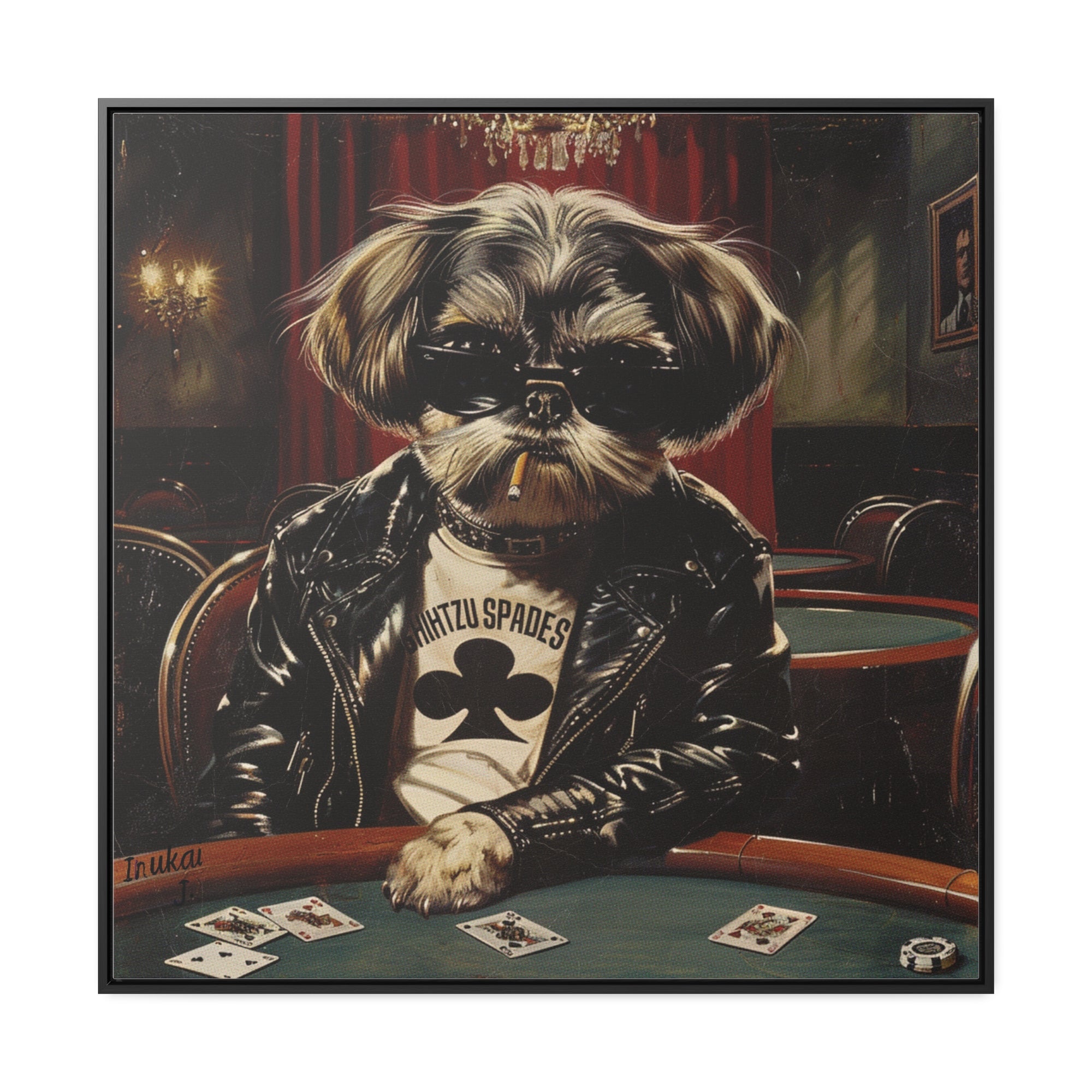 "Shih Tzu Spades", Canvas Gallery Wrap