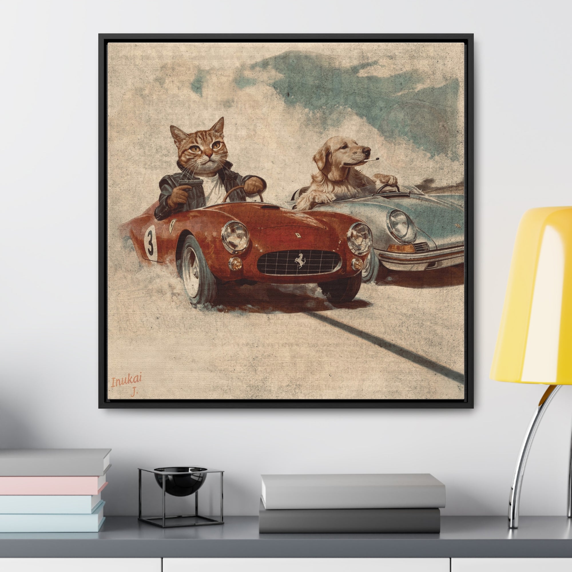 "Porsche v. Ferrari" Canvas Gallery Wrap