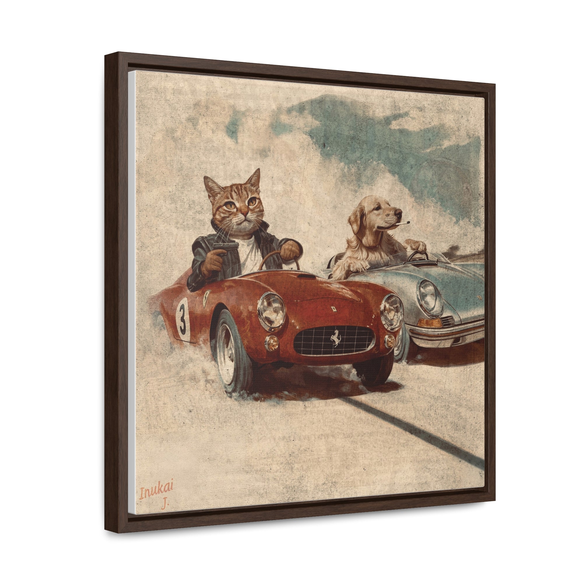 "Porsche v. Ferrari" Canvas Gallery Wrap