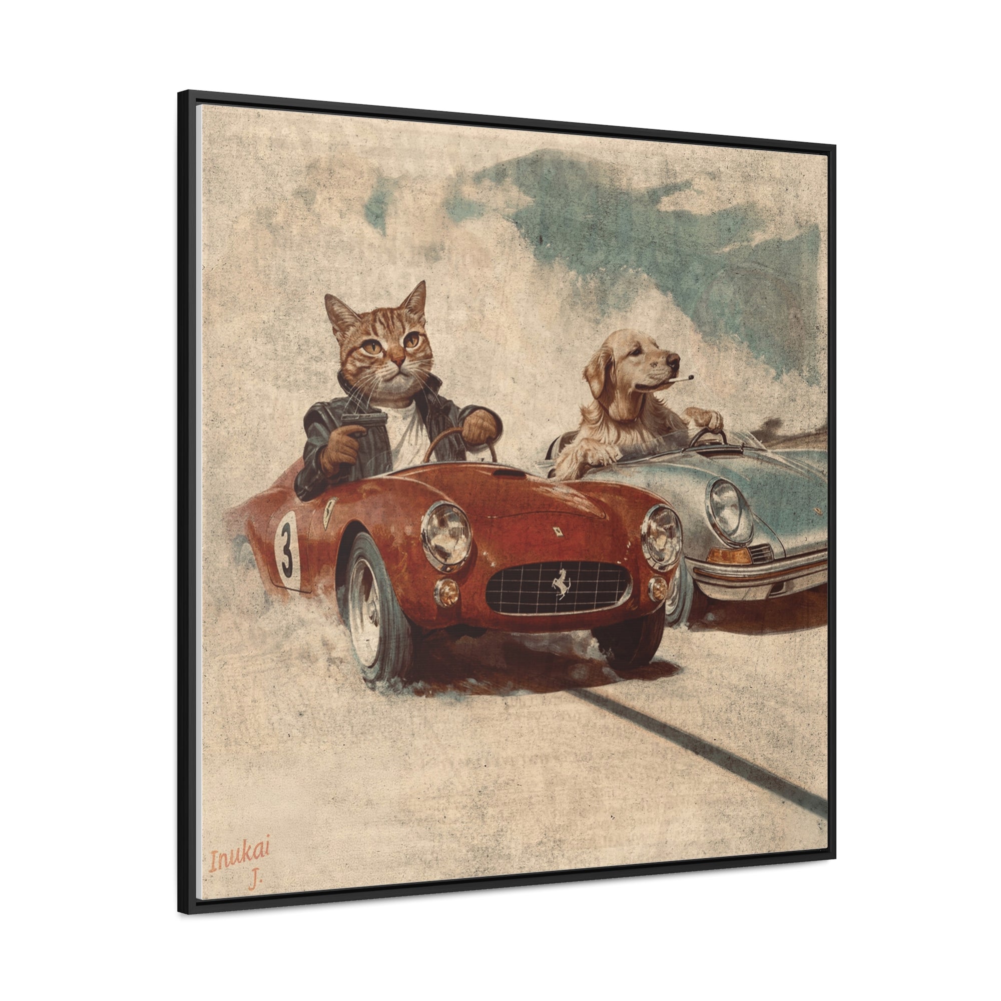 "Porsche v. Ferrari" Canvas Gallery Wrap