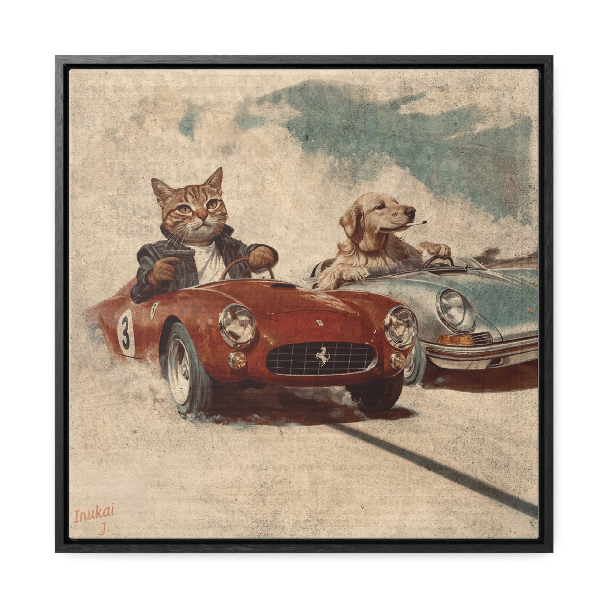 "Porsche v. Ferrari" Canvas Gallery Wrap