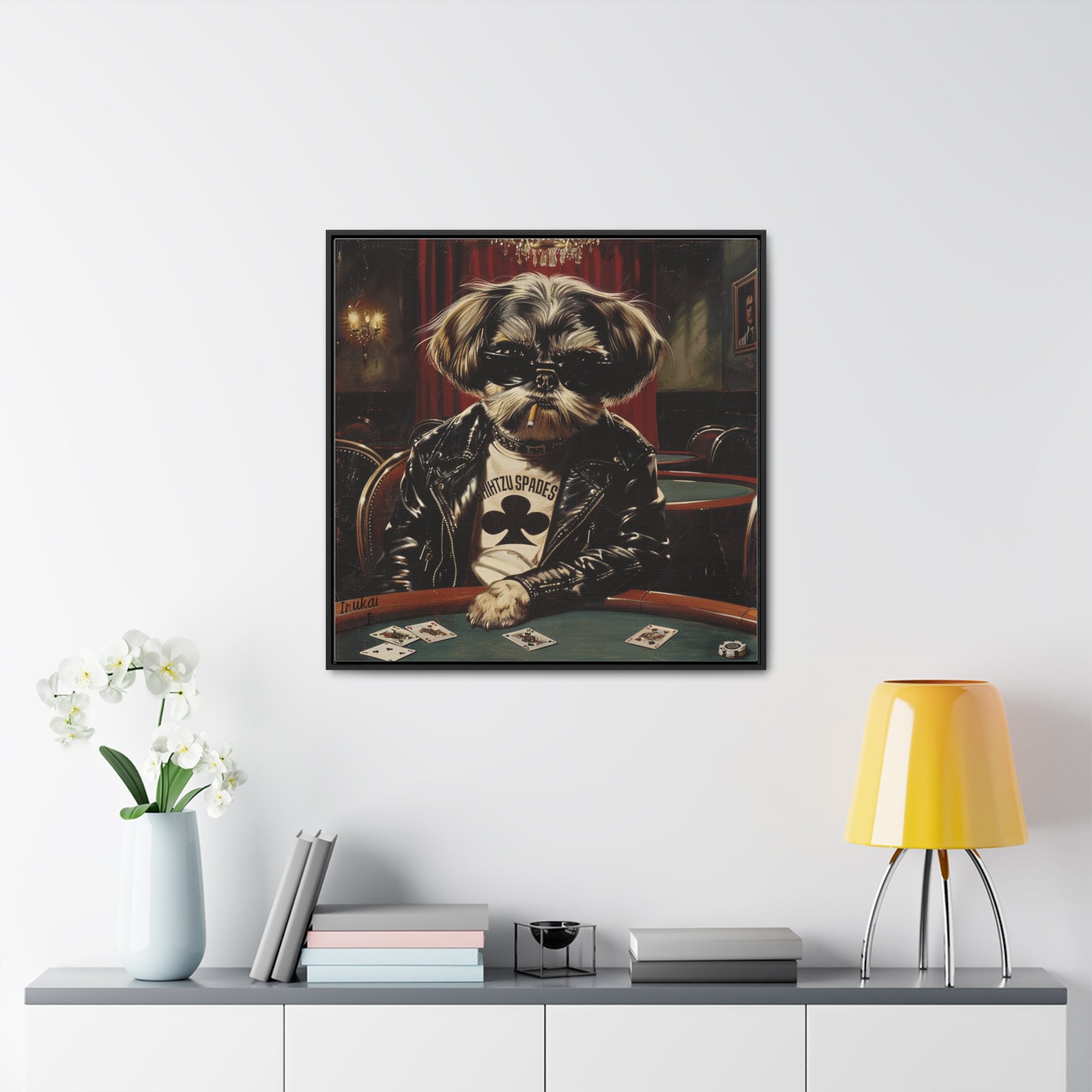 "Shih Tzu Spades", Canvas Gallery Wrap