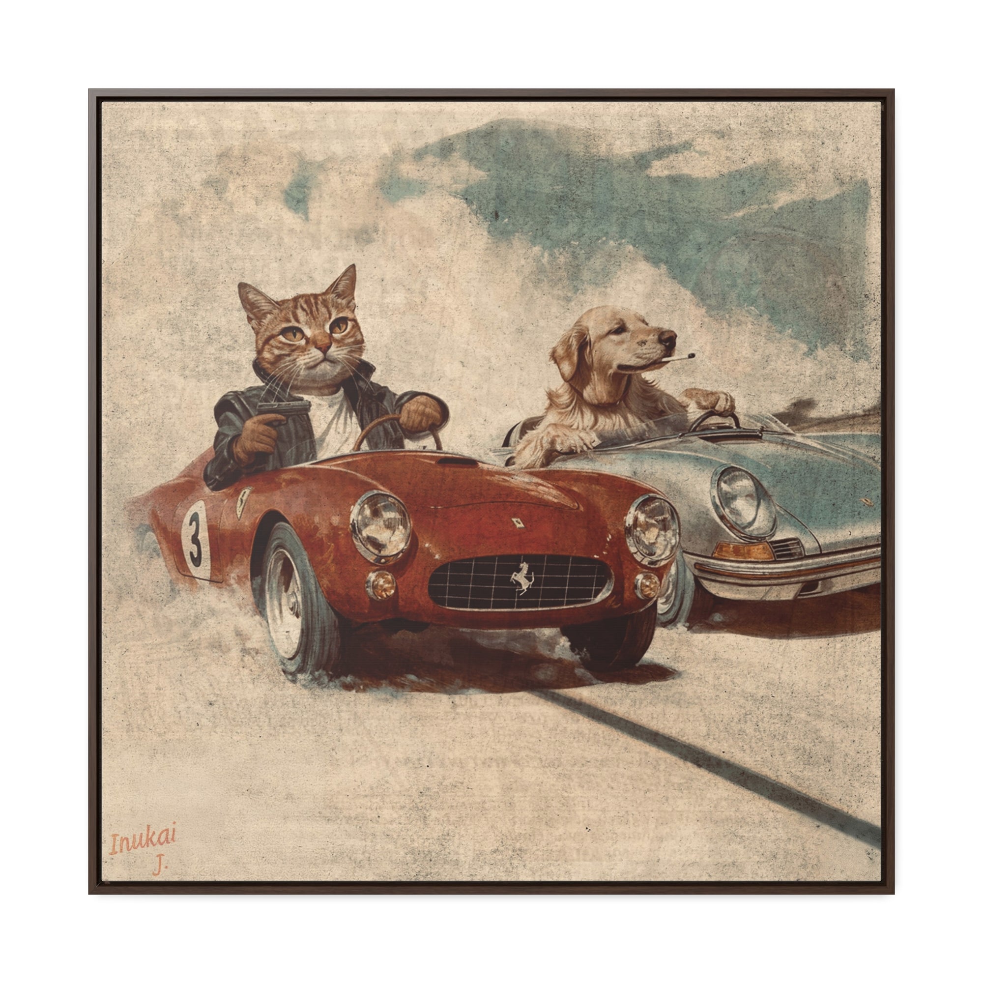 "Porsche v. Ferrari" Canvas Gallery Wrap