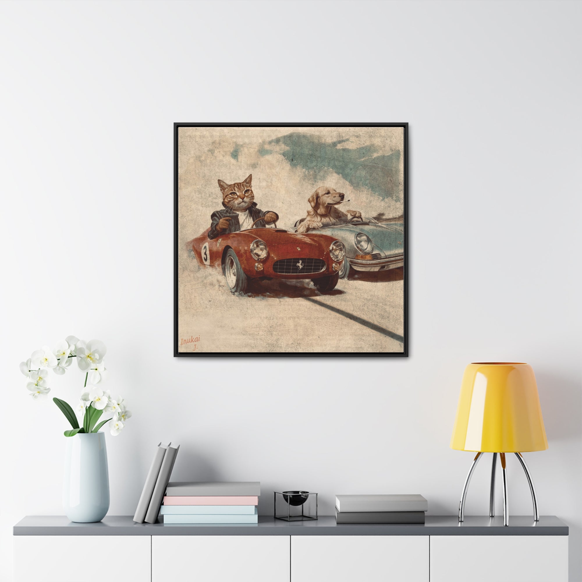 "Porsche v. Ferrari" Canvas Gallery Wrap