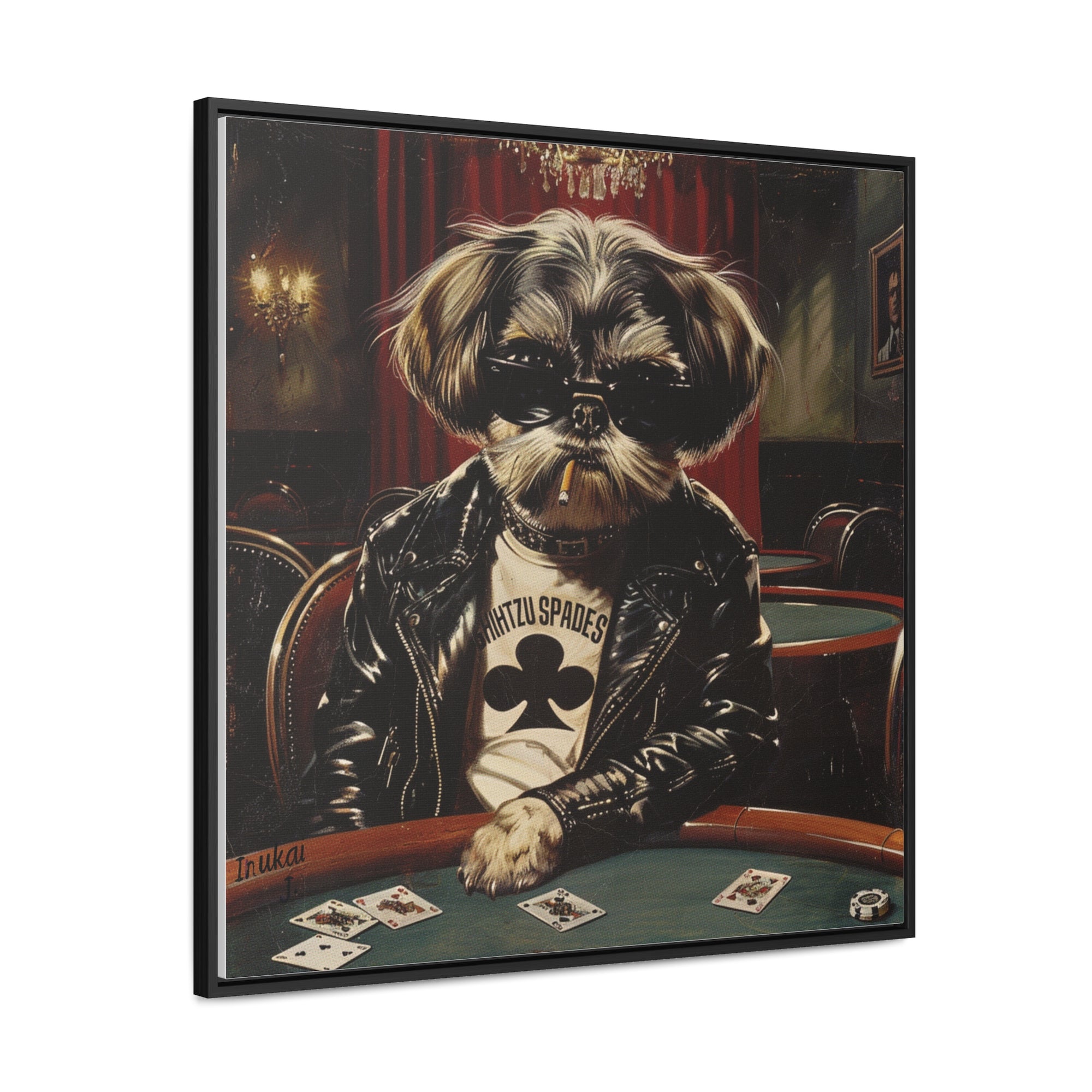 "Shih Tzu Spades", Canvas Gallery Wrap